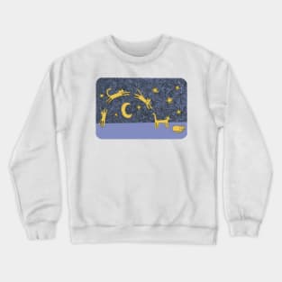 Cat Jumps Over The Moon (to take a nap) Crewneck Sweatshirt